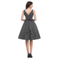Grace Karin New Cotton Black White Polka Dots curto profundo V-Neck retro vintage vestido CL6295-1 #